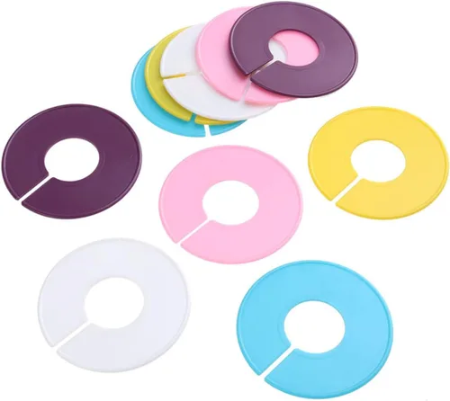 Vista 7 de 3 piezas de ropa divisores de ropa tamaño de ropa divisores de armario de estante redondo divisores de tamaño perchas de plástico perchas