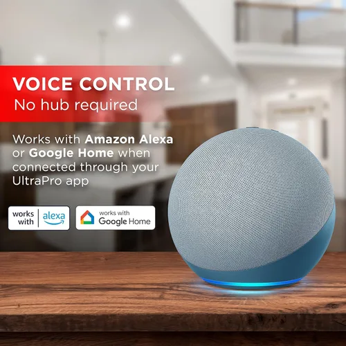 Vista 2 de UltraPro Toma de corriente inteligente en la pared, receptáculo, Wi-Fi de 2.4 GHz, no requiere concentrador, funciona con Alexa y Google Assistant