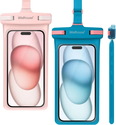 Vista 28 de wellhouse Funda impermeable para teléfono, estuche impermeable para iPhone 16 15 14 13 12 Pro Max XS Samsung, bolsa seca para celular IPX8 3D