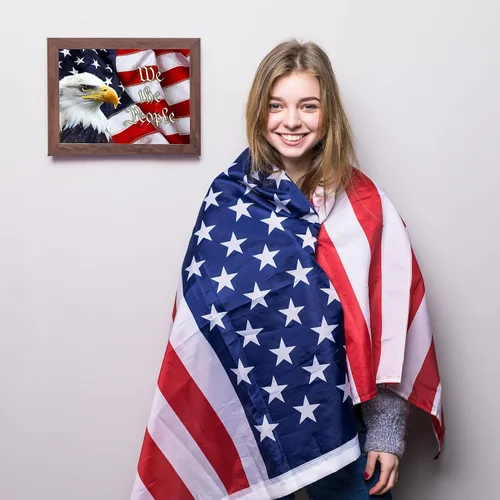 Vista 4 de We The People - Rustic American Flag - Wall Art, This USA Patriotic Eagle Wall Decor Picture Print Is An Ideal Decor For Home, Offices, Veterans