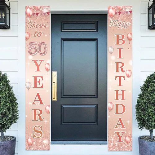 Vista 17 de Cartel de oro rosa con texto en inglés "Feliz cumpleaños" con texto en inglés "Cheers to 10 años", globos de confeti para decoración temática
