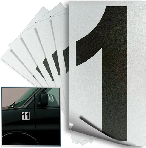 Vista 94 de iSYFIX Calcomanías de vinilo negro número 0 (Zero) – Paquete de 6 calcomanías de 1.5 pulgadas – Calcomanías de alta calidad, fondo reflectante