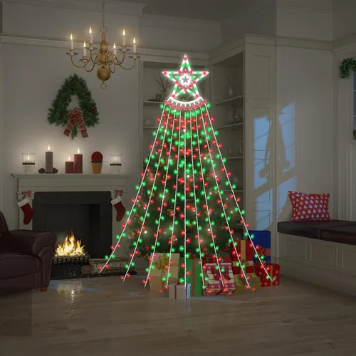 Vista 7 de Guirnalda de luces de 350 luces LED para decoración de Navidad, impermeables, 8 modos de luz, control remoto y temporizador, decoración de rojo