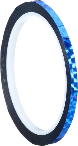 PATIKIL Cinta prisma de 0.2 pulgadas x 55 yardas, adhesivo reflectante holográfico metalizado para detallar decoración de pared, arte, azul