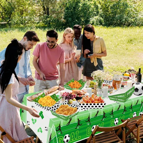 Vista 7 de 96 bandejas de papel para comida de fútbol y nachos, bandejas desechables para servir con papel de revestimiento resistente a la grasa, hojas