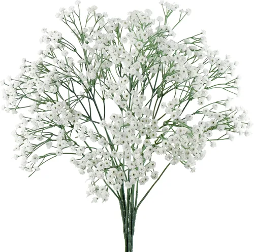 Vista 8 de FiveSeasonStuff 6 tallos de 27 '' Glacier Blue Baby Breath Artificial Gypsophila Flowers Long Stems