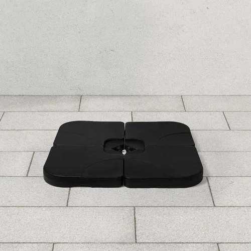 Vista 2 de WestinTrends Paraguas universales de 4 piezas con base cuadrada en voladizo para patio al aire libre, pesos resistentes, relleno de agua o arena