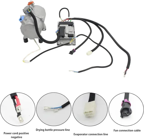Vista 3 de Compresor eléctrico de aire acondicionado automotriz, compresor de aire acondicionado de 24 V reequipado con compresor eléctrico de nueva energía