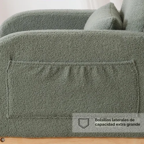Vista 7 de HCHAIRH Mecedora para cuarto de bebé, silla mecedora para amamantar, con respaldo alto, tapizada, moderna, con acento, para sala de estar Verde