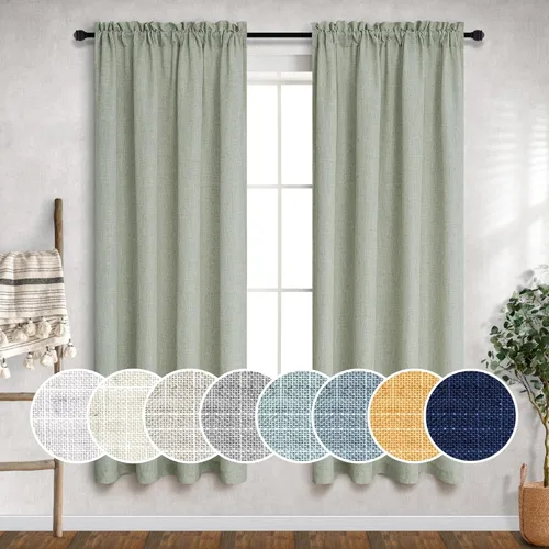 Vista 27 de Mrs.Naturall Cortinas azul marino de 90 pulgadas de largo para sala de estar, juego de 2 paneles con bolsillo para barra, cortinas reductoras
