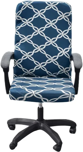 Vista 43 de CRFATOP Funda elástica para silla de oficina de computadora con cremallera duradera, funda giratoria universal para silla de escritorio