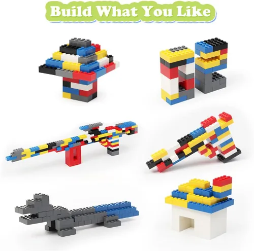 Vista 6 de Ladrillos de construcción clásicos, 240 piezas de bloques de construcción de 2 x 4, juguetes creativos STEM, 100% compatibles con todas