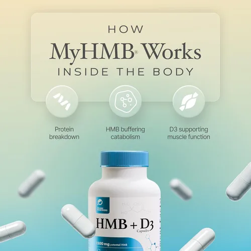 Vista 3 de Prime Powders Suplemento de HMB y vitamina D3, fórmula patentada de 1,500 mg con dosis clínica, conserva el músculo magro con un rendimiento sin