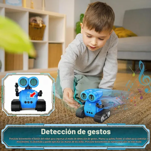 Vista 7 de Hamourd Juguetes robot para niños y niñas, robots emo recargables con control remoto con demostración automática, cabeza y brazos flexibles