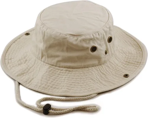 Vista 24 de The Hat Depot - Sombrero de safari, de algodón lavado a la piedra, de ala ancha, plegable, doble cara y sombrero de pesca