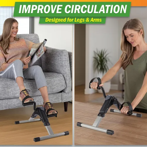 Vista 6 de Under Desk Exercise Bike Pedal Exerciser – Mini Stationary Cycle with Adjustable Resistance, Calorie Tracker & Foldable Design – Compact Pedal