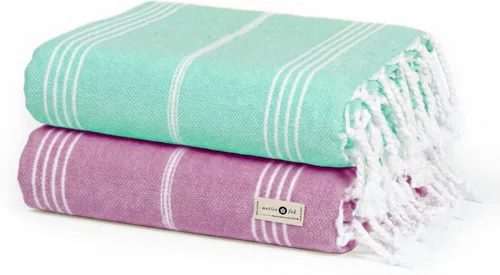 Vista 42 de Native Fab Toallas de playa de gran tamaño, paquete de 2, 40 x 71 pulgadas, 100% algodón, ligeras, suaves, de secado rápido, absorbentes, sin arena