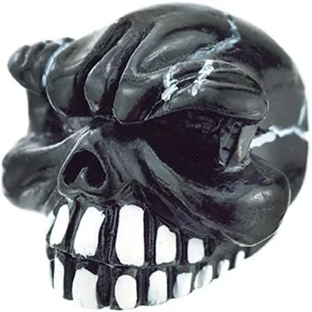 Vista 7 de Lunsom Tapones de vástago de válvula de rueda de cráneo, tapa de llanta de polvo, tapas de vástago en forma de hueso, accesorios de presión