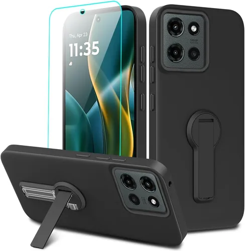 Vista 11 de Compatible con BLU Bold N4 Funda para teléfono, soporte oculto plegable giratorio de 360°, cubierta a prueba de golpes, funda protectora delgada