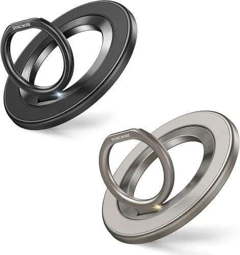Vista 19 de SYNCWIRE Soporte magnético para anillo de teléfono para MagSafe - Soporte de agarre para teléfono con destellos con rotación de 360° y anillo