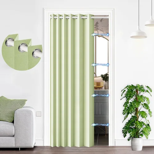 Vista 13 de Cortinas Verticales de Privacidad, Cortina Vertical de Pliegues Fruncidos con Memoria Entrenada Adecuada para Cobertura Abierta de 78 Pulgadas
