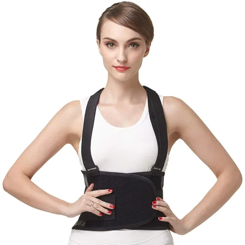 Vista 6 de NeoTech Care Soporte de espalda con tirantes/correas para el hombro, ligero y transpirable, cinturón de soporte lumbar para dolor de espalda baja