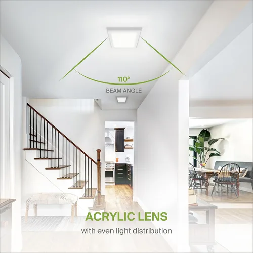 Vista 5 de ASD Luz LED de montaje empotrado cuadrada de 5 pulgadas, 10 W, 740 lúmenes, 3000-5000 K, 120 V, 3CCT, regulable, ultra delgada, con certificación