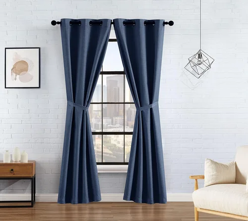 Vista 10 de Lucky Brand Finley Ultimate - Cortinas opacas Juego de 2 paneles y 2 alzapaños, cortinas de privacidad Cabecera con ojales de alta calidad, par