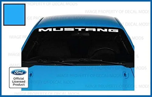 Vista 17 de Decal Mods Cartel para parabrisas delantero compatible con Ford Mustang (1999-2004), calcomanía gráfica V6 - M (negro brillante), CB