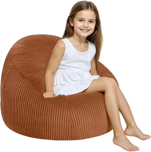 Vista 27 de COMAX Silla Puf para Niños, Sofá de Peluche para Niños Pequeños para Niños y Niñas, Sofá Perezoso de Pana con Relleno de Esponja Triturada, Silla