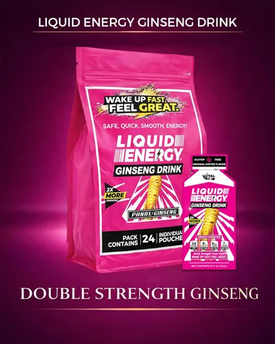 Vista 9 de Vital 4U Liquid Energy Shot - Ginseng, vitaminas B, endulzado naturalmente, sabor a café, 24