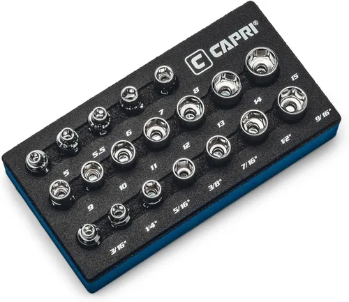 Vista 9 de Capri Tools Juego de llaves de vaso universal de 1/4 pulgadas, métricas de 0.197-0.591 in, 12 piezas