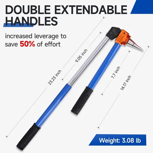 Vista 5 de iCrimp Kit de herramientas de expansión manual con cabezales de expansión de rotación automática, herramienta expansora de mango extensible