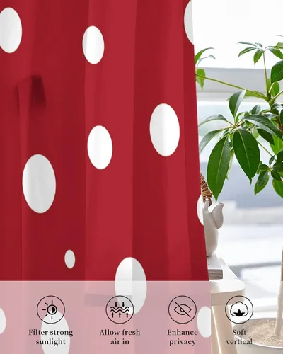 Vista 4 de Cortinas traslúcidas bohemias de Navidad de 39 pulgadas de largo, juego de 2 paneles de cortinas para cocina, dormitorio, sala de estar, puerta