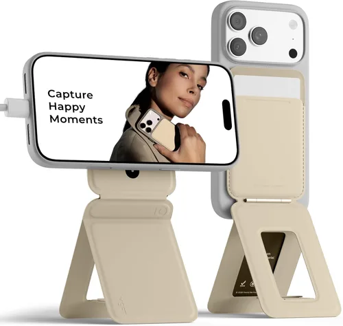 Vista 53 de MOFT MOVAS - Cartera de trípode para iPhone, múltiples ángulos, soporte de teléfono ligero y portátil, cartera magnética de cuero vegano MOVAS