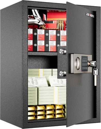 Vista 11 de Locksworth Caja de seguridad para el hogar, caja de seguridad de 0.6 pies cúbicos, caja de seguridad digital para dinero, joyas, documentos y armas
