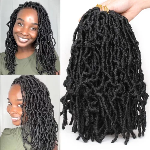 Leeven 12 pulgadas, 108 hebras cortas y suaves trenzas de ganchillo para rastas de mariposa desgastadas, rastas negras rizadas de imitación de