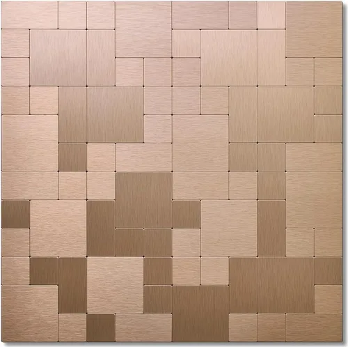 DICOFUN 1 hoja de azulejos de cobre para despegar y pegar, azulejos de acero inoxidable para salpicaduras de metal para cocina, pegar en protector