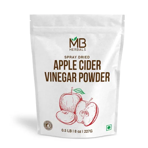 MB Herbals Vinagre de sidra de manzana en polvo | 8.01 oz (8 oz/media libra) | 75 porciones | secado por pulverización | Sin gluten | Sin
