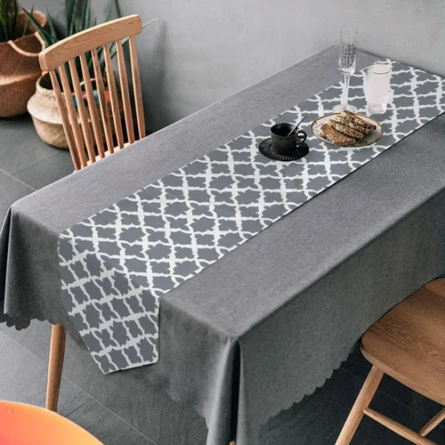 Vista 14 de MNSRUU Table Runner, Christmas Christmas Tree Snowflake Dining Coffee Table Runner for Wedding Farmhouse Home Kitchen Décor, 70 Inches Long