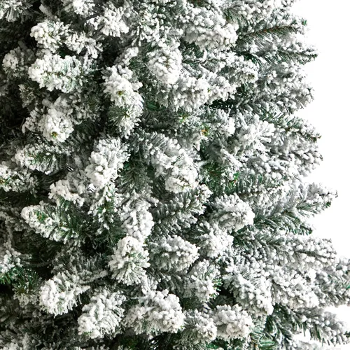 Vista 5 de Nearly Natural Árbol de Navidad artificial de abeto de Montreal delgado de 5 pies con 150 luces LED blancas cálidas y 491 ramas flexibles
