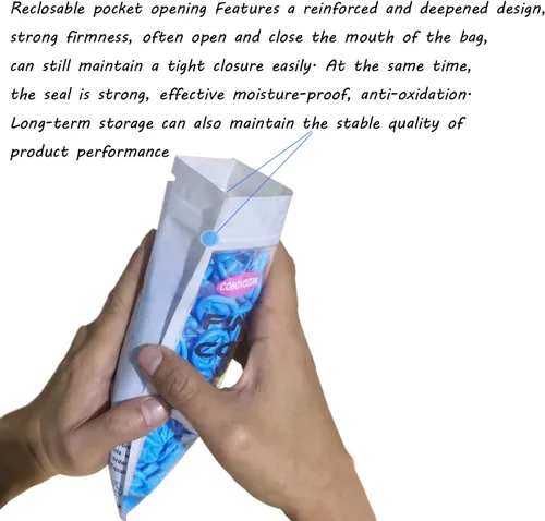 Vista 5 de Cunas de nitrilo desechables medianas, protectores de dedos antiestáticos, antialérgicos, adecuadas para belleza, limpieza, masaje, reparación Azul