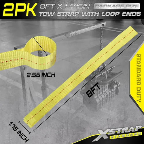 Vista 5 de XSTRAP STANDARD 2PK 1-3/4''x 8 pies de correas de remolque con extremos en bucle, eslinga de elevación con correa de tela