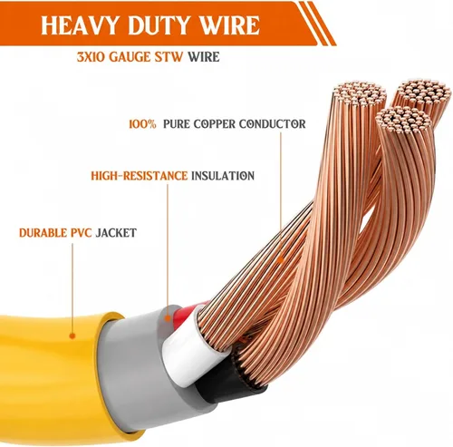 Vista 6 de Kanayu Cable adaptador de corriente NEMA 6-50P a TT-30R de 50Amp a 30Amp RV Amarillo