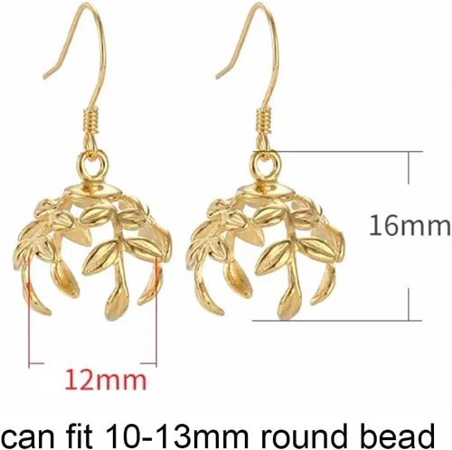 Vista 2 de Aretes de gancho de plata de ley 925 para fabricación de joyas de perlas, montaje de aretes colgantes para ajuste de camafeo de perlas, búsqueda