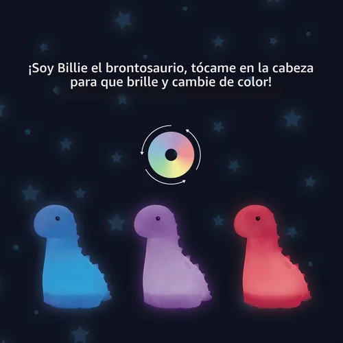 Vista 9 de Globe Electric Luz nocturna de silicona LED multicolor, luz de grifo brontosaurio, recargable, cambio de color, cuerpo suave sin BPA, decoración