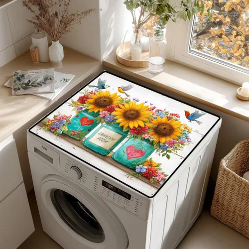 Vista 13 de Tapete antideslizante para cubierta superior para lavadora y secadora, almohadilla protectora a prueba de polvo con múltiples diseños de patrones