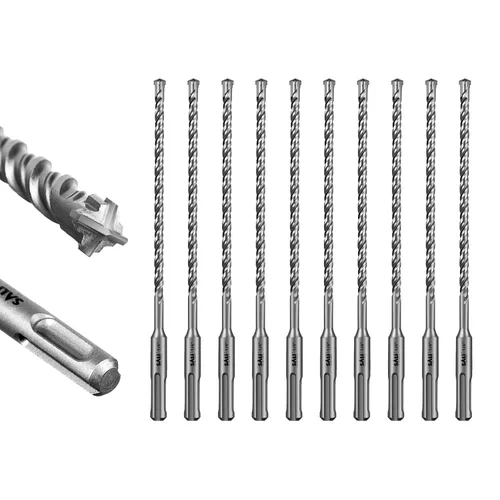 Vista 51 de SALI SDS Plus - Broca de martillo giratorio, 10 piezas de 7/32 x 8 pulgadas, kit de broca de concreto de tipo cruzado, material de carburo de doble