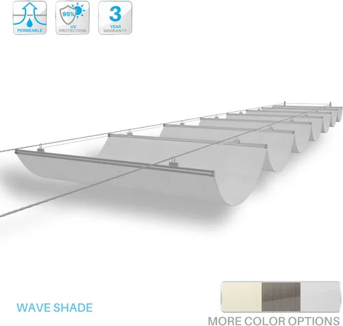 Vista 6 de Patio Cubierta de Sombra Retráctil para Pérgola de 3 pies de ancho x 16 pies de largo, Repuesto de Toldo, Fundas de Tela para Pérgolas al Aire Libre