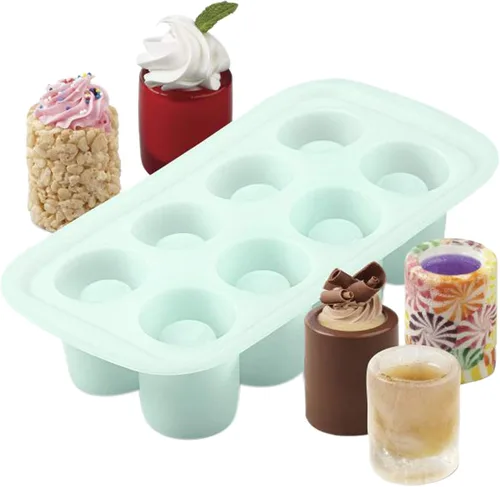Vista 3 de Molde Wilton de silicona para vasos de chupito redondo, 8 cavidades